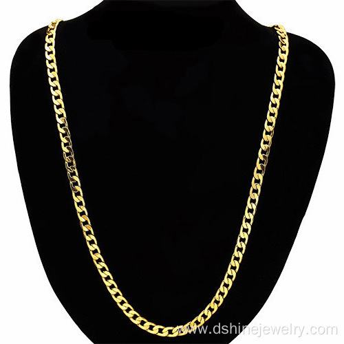 Copper Chain Necklace Men Women 18K Gold Plated Necklace